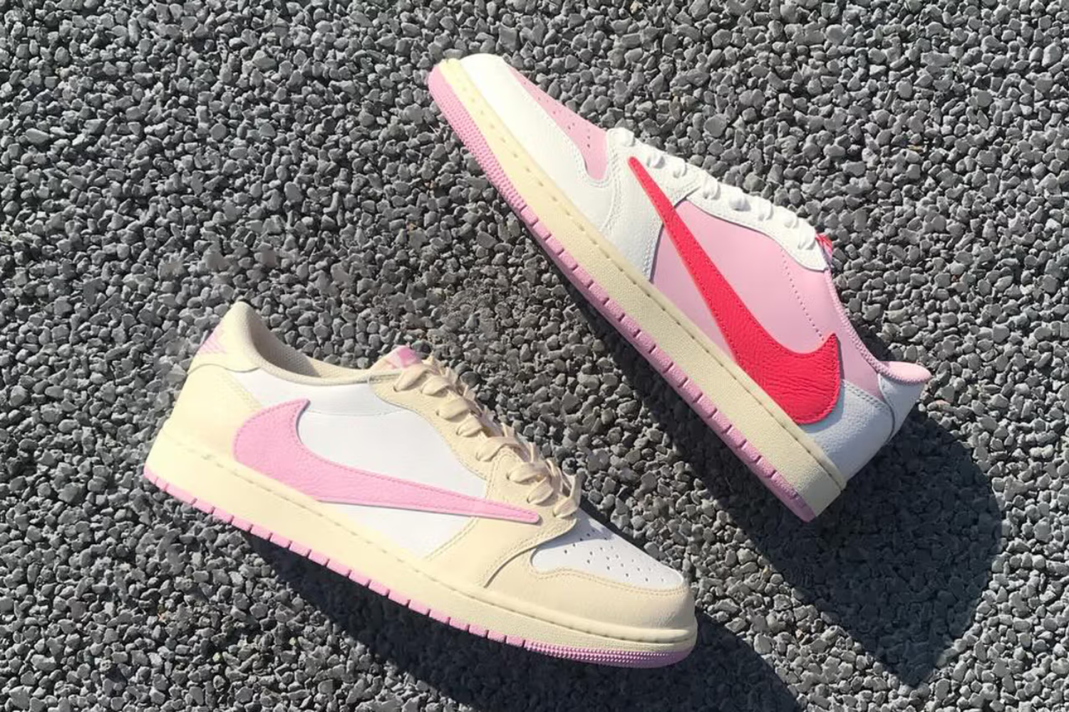 Travis Scott x Air Jordan 1 Low OG 'Sail & Shy Pink' - Pink Pack