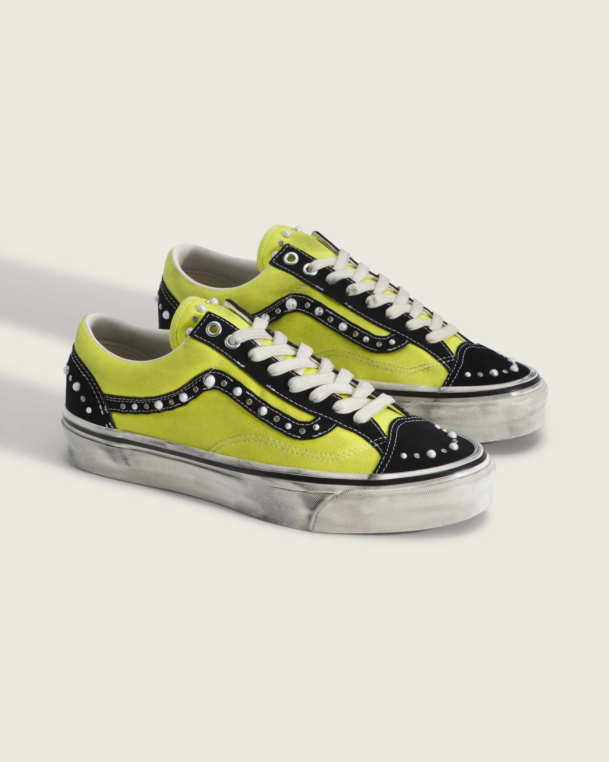 Vans Old Skool 36 Pearlized 'Yellow' (Lime Pop), Paar-Ansicht