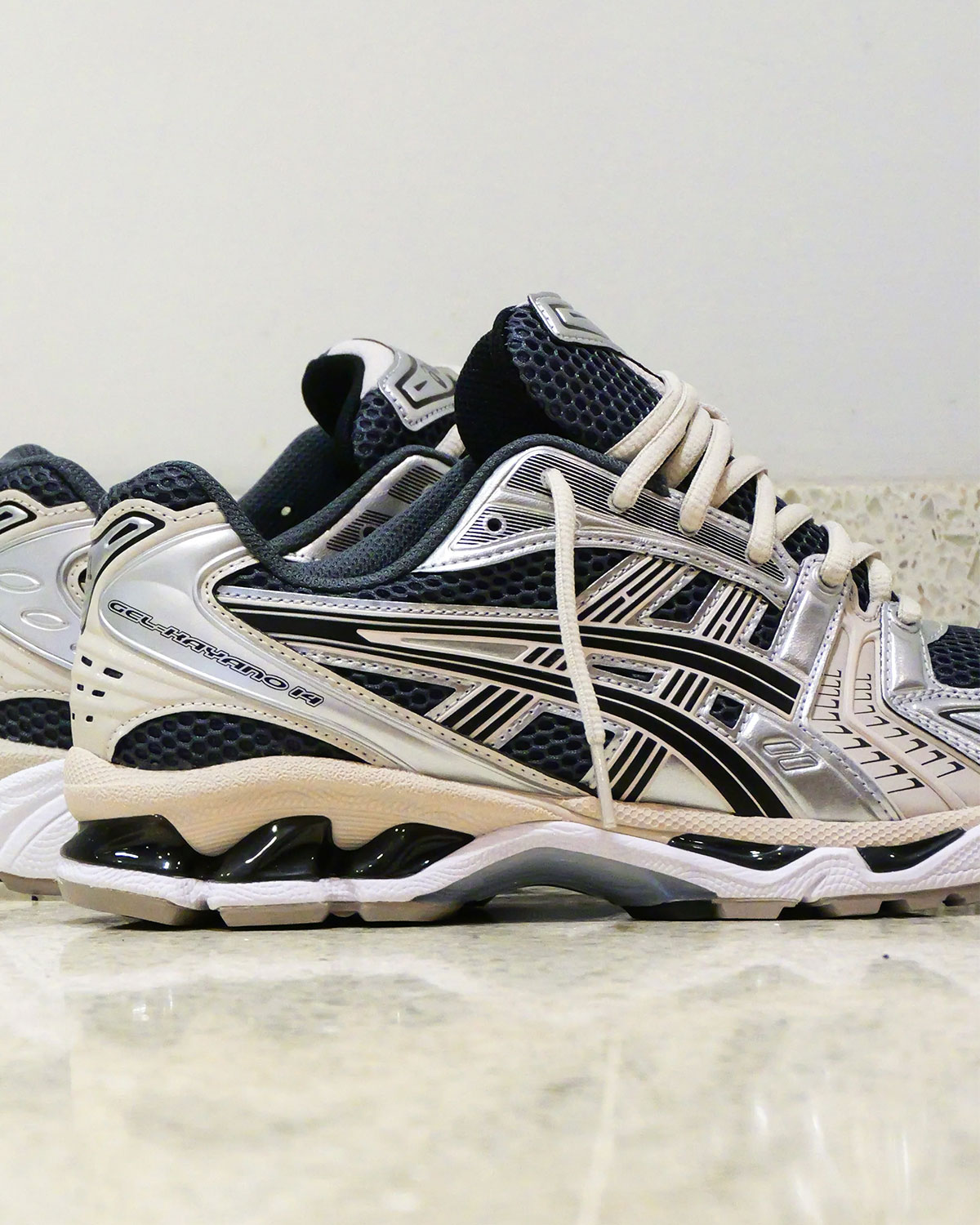 ASICS Gel-Kayano 14 Carrier Grey detail with GEL cushioning