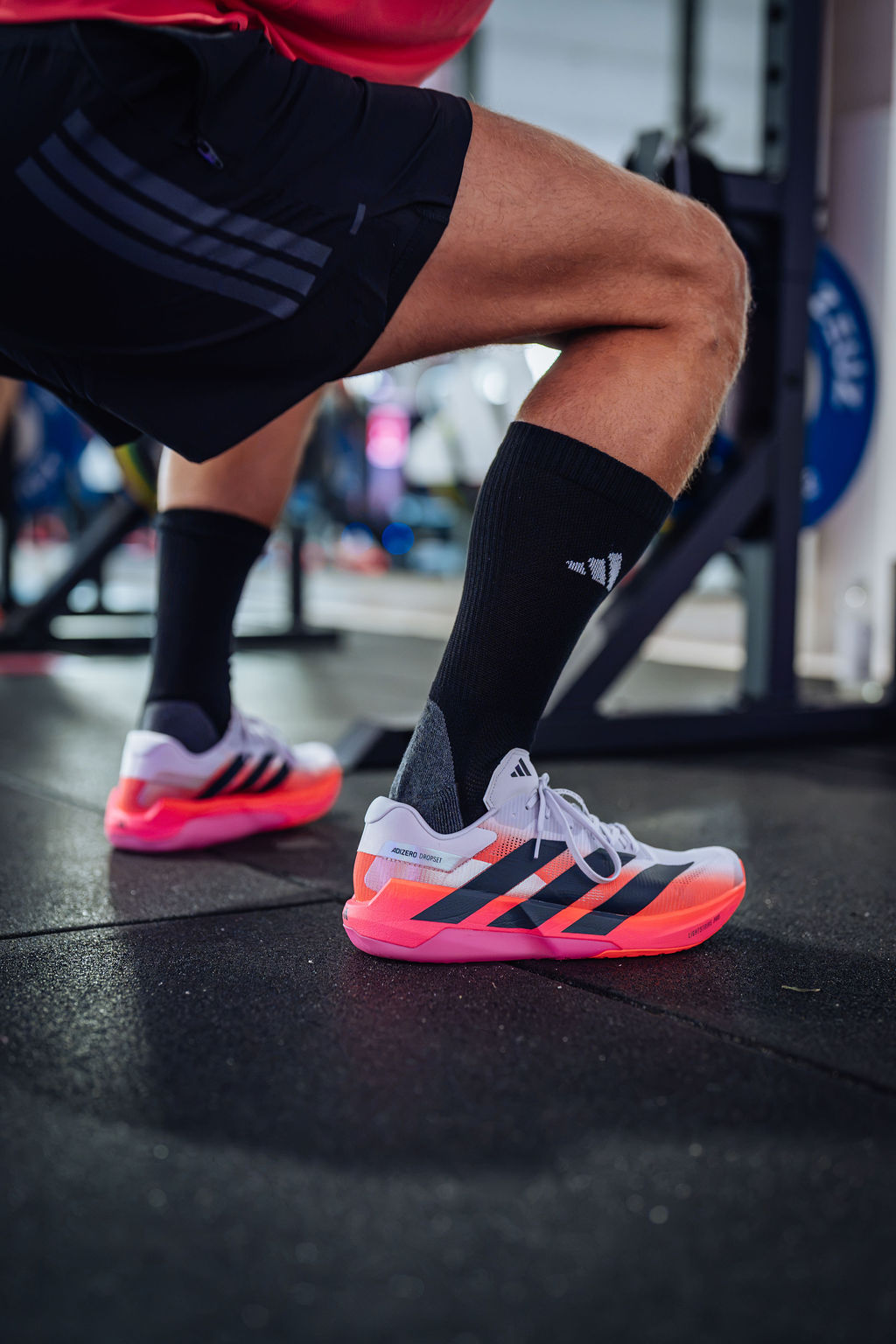 Der adidas Adizero Dropset Pro in Aktion bei einer Squat