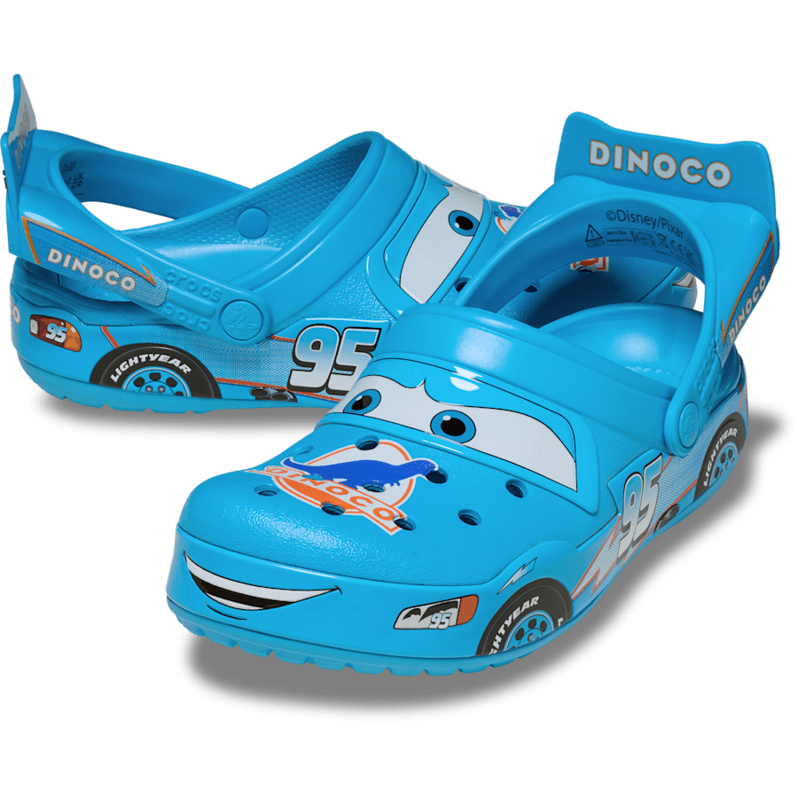 Zijaanzicht van de Crocs Lightning McQueen Dinoco Crocband Clog