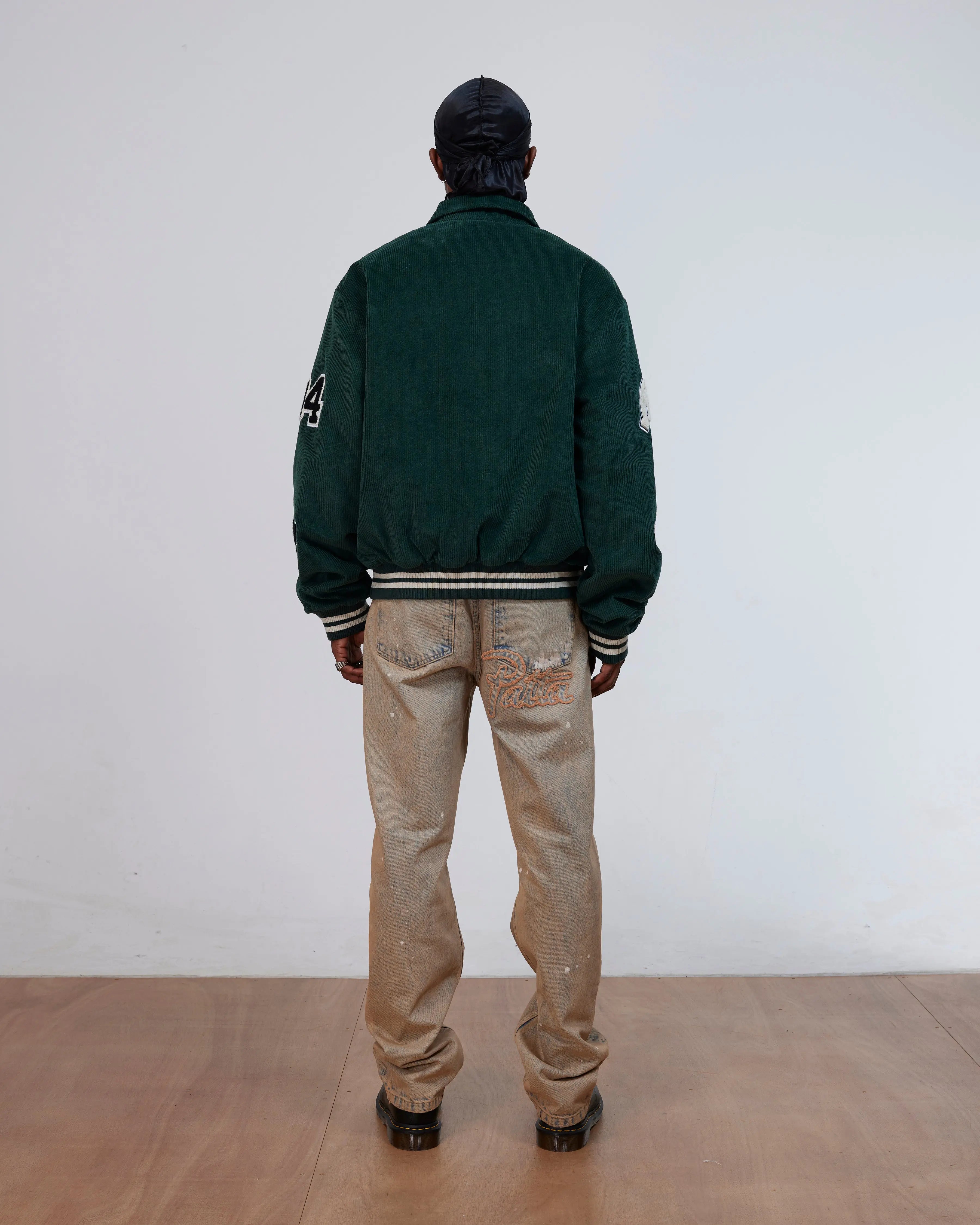 Patta Corduroy Bomber Jacket Climbing Ivy, detail Team Patta-P