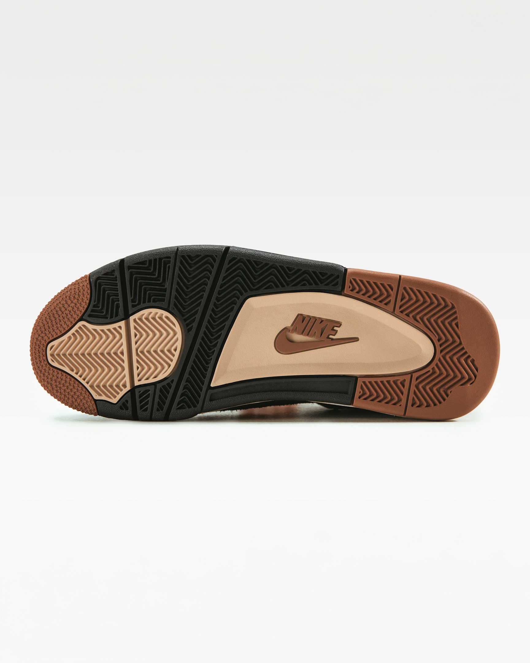 Air Jordan 4 London Red Bark-buitenzool met Nike-logo