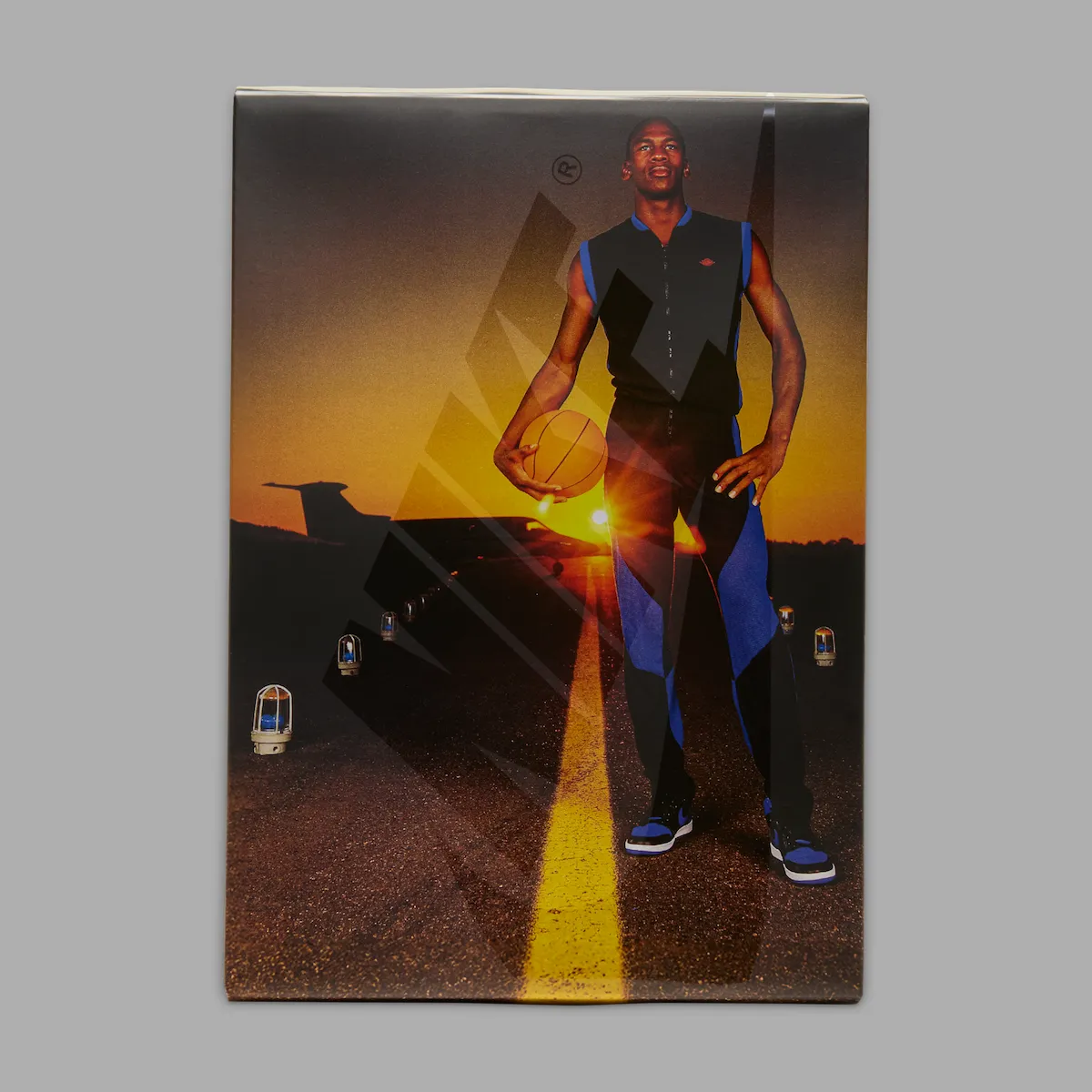 The special 'Flight Guy' packaging of the Air Jordan 1 Royal