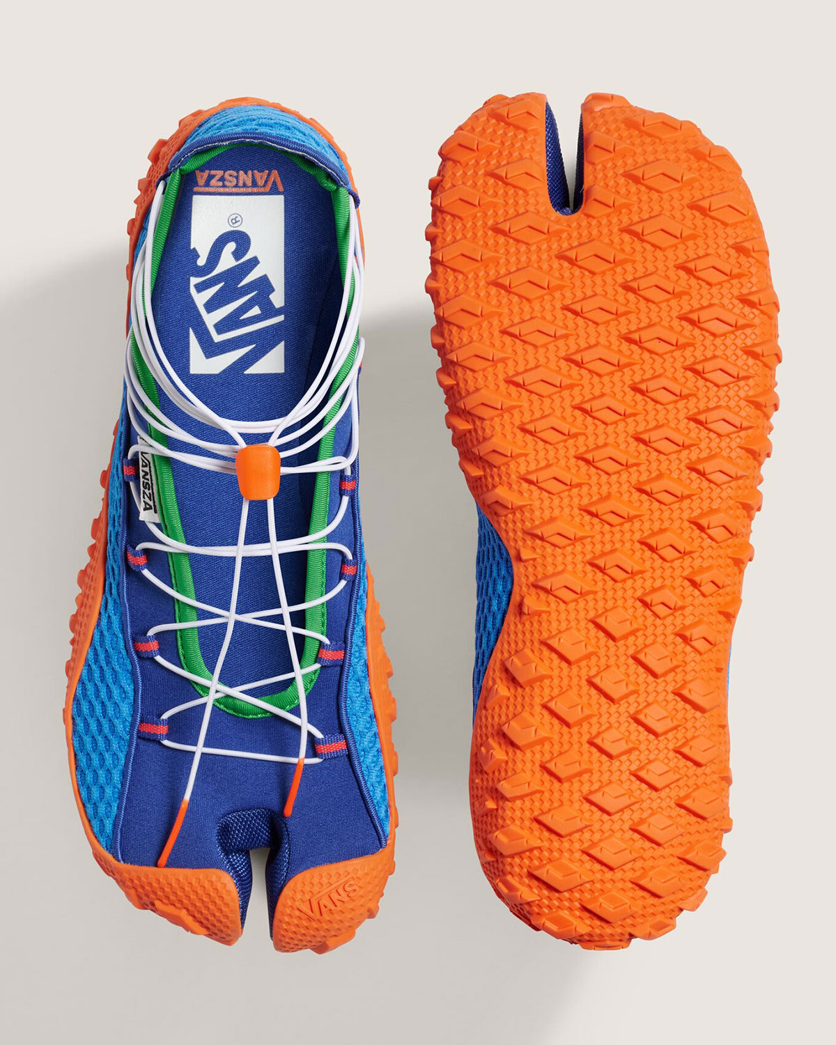 Vansza Drop 2 hiking shoe with Tabi-toe (blue/orange)