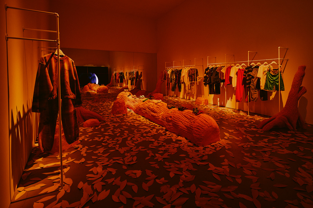 Apparel display inside the Vansza NYFW experience