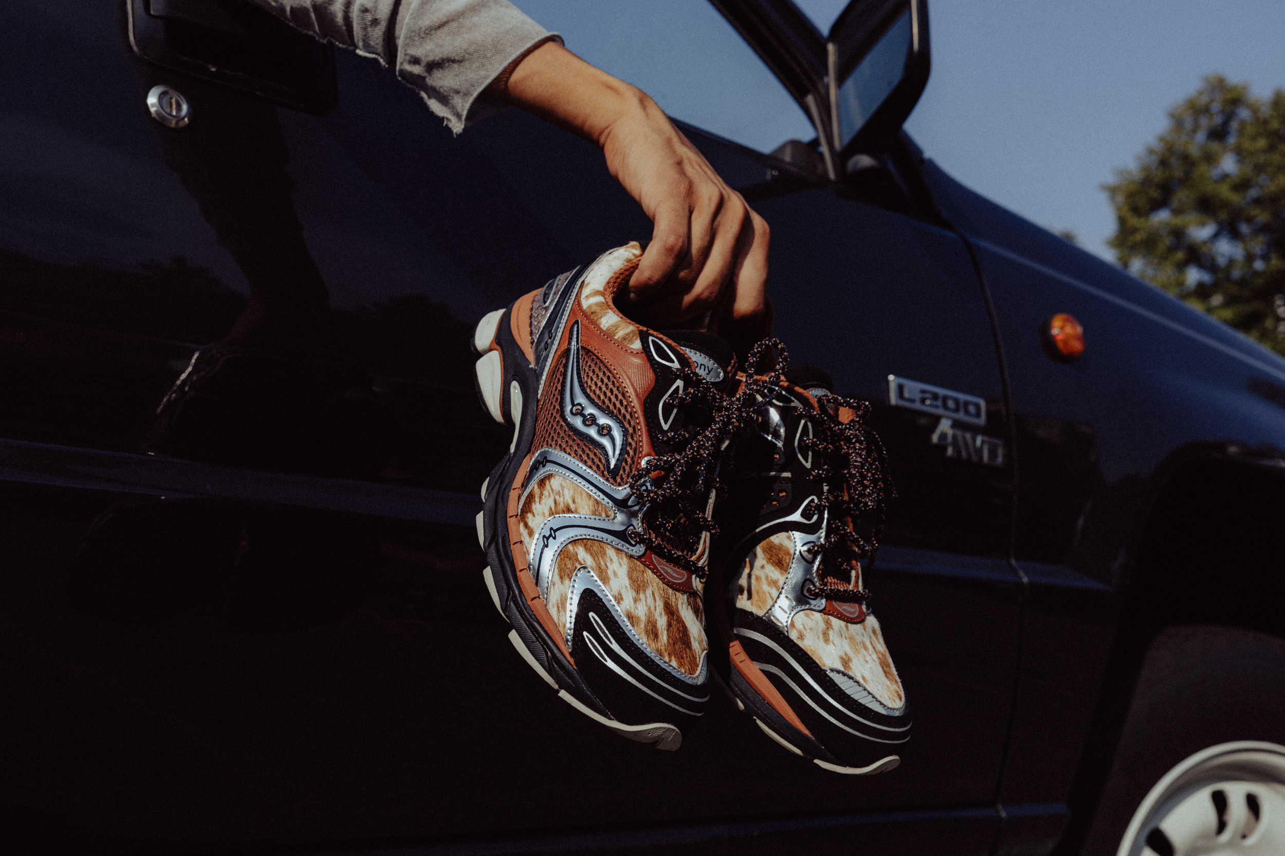 Campaign shot from the Saucony Space Cowboy collection