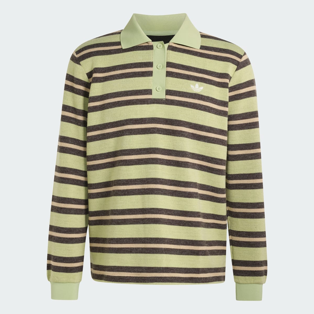 adidas Gestreept Gebreid Poloshirt Magic Lime (LG4170)
