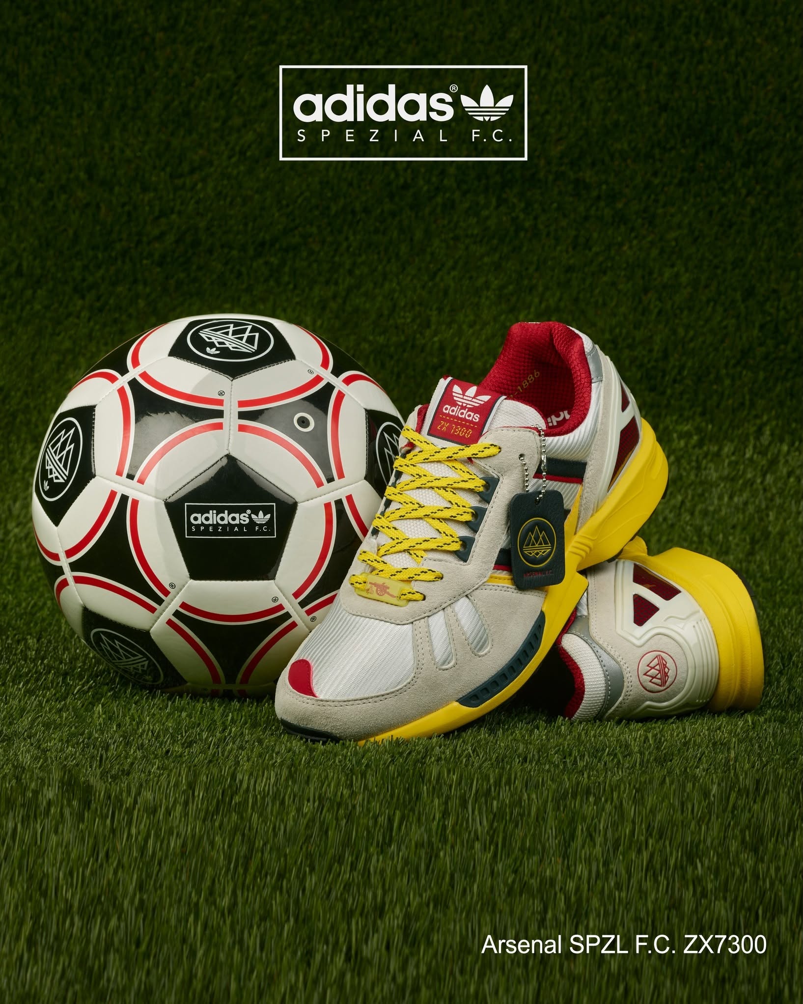 Arsenal x adidas ZX 7300 SPZL F.C. 'Crystal White & Aurora Ink