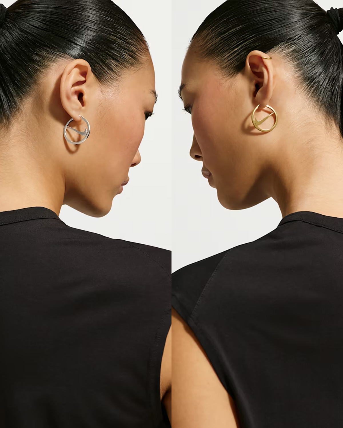 Nike Swoosh Hoop Earrings worn