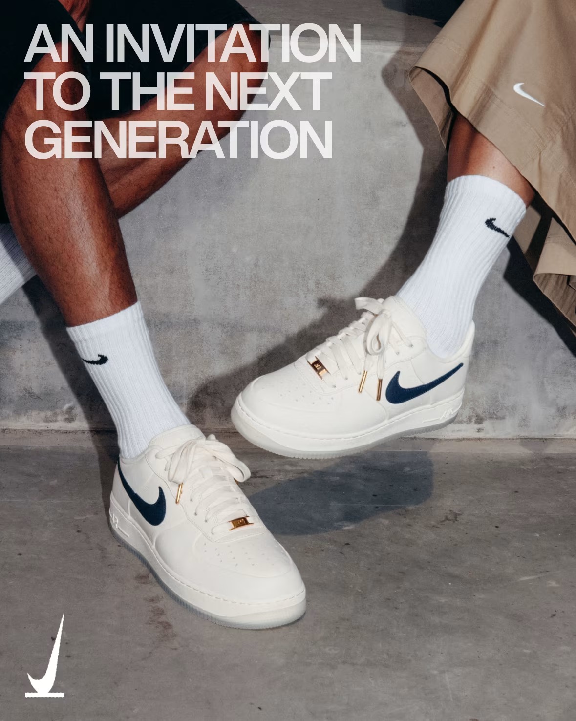 Detail van de Nike Air Force 1 Friends & Family