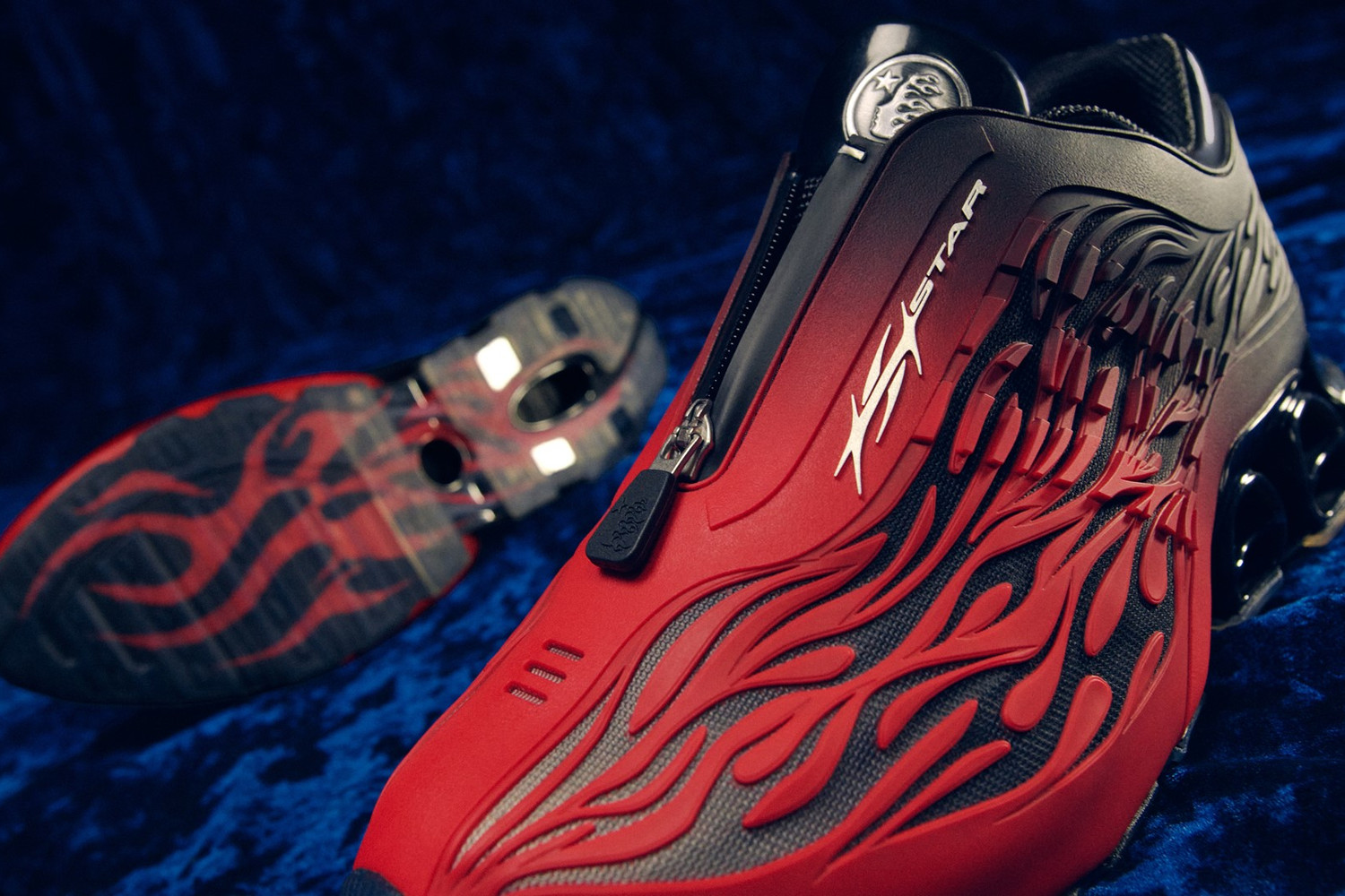 Hellstar x adidas Megaride S2 Bright Red campaign