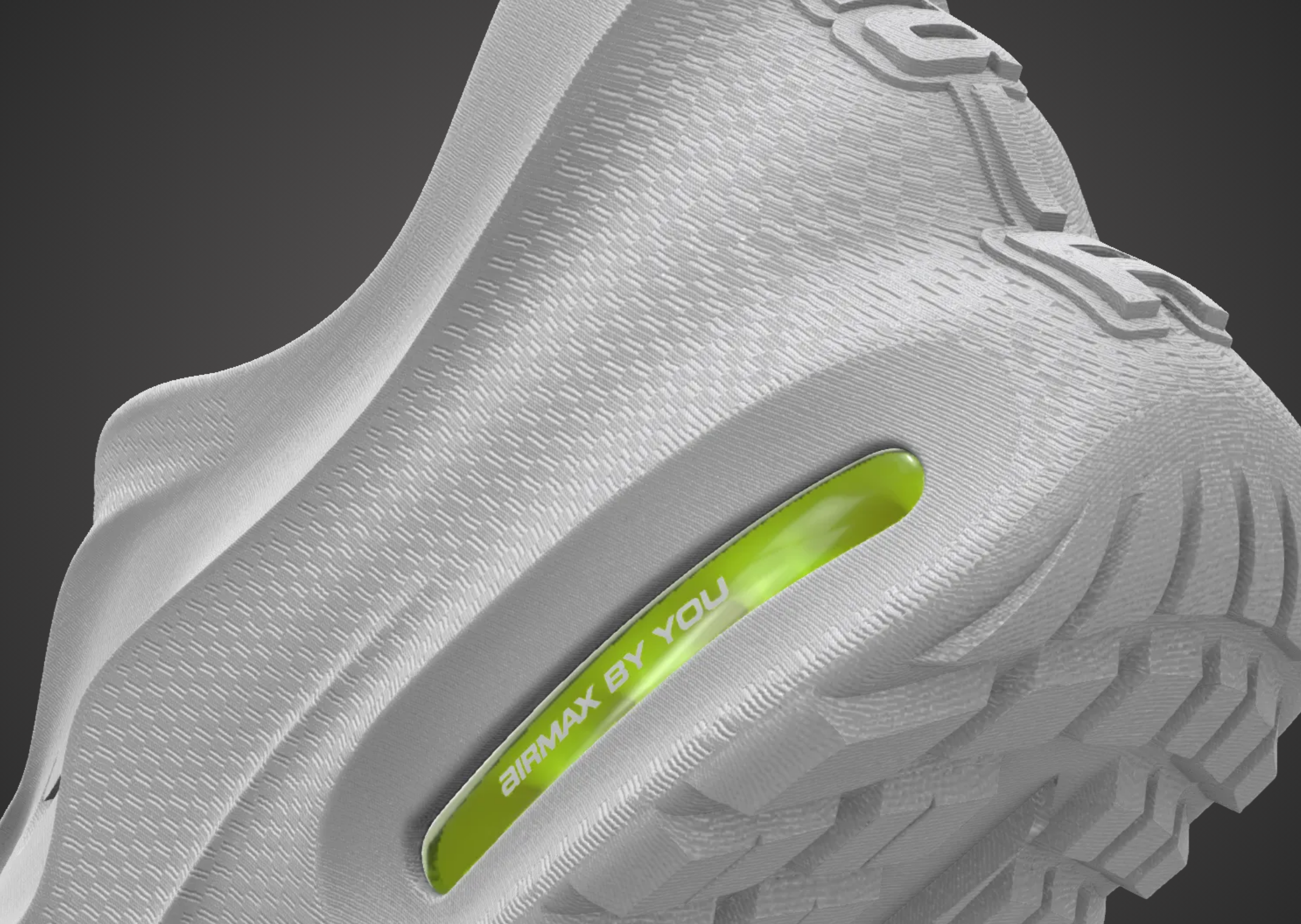 Nike Air Max 1000.3 By You detail hiel Volt