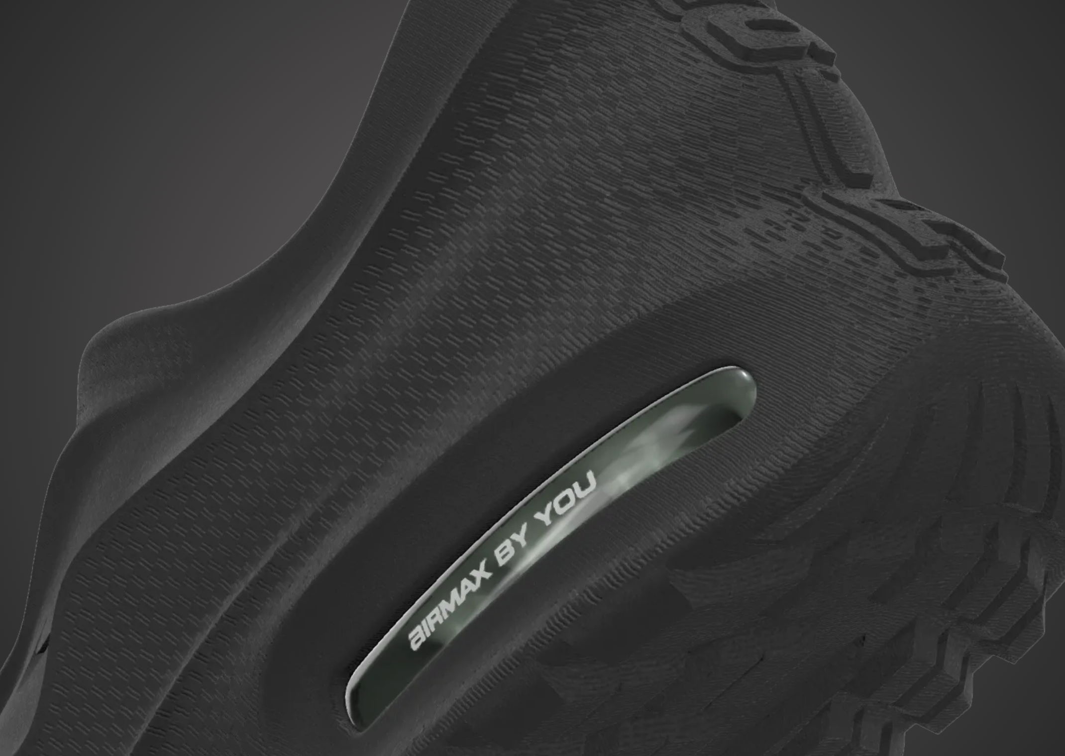 Nike Air Max 1000.3 By You detail hiel zwart