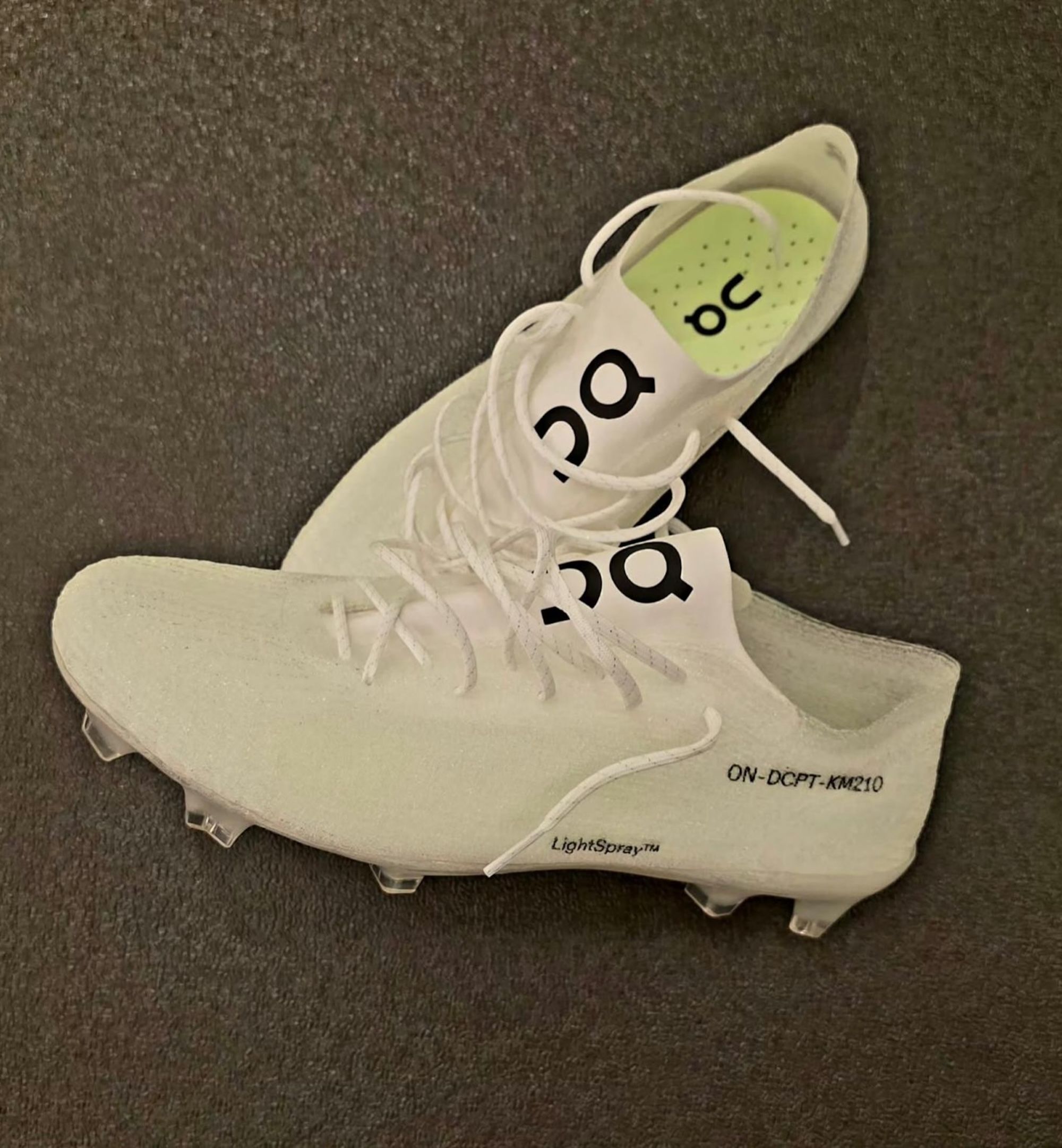 Close-up of the On LightSpray football boot