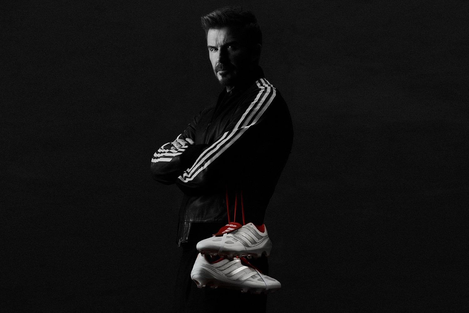 David Beckham with the adidas David Beckham Predator