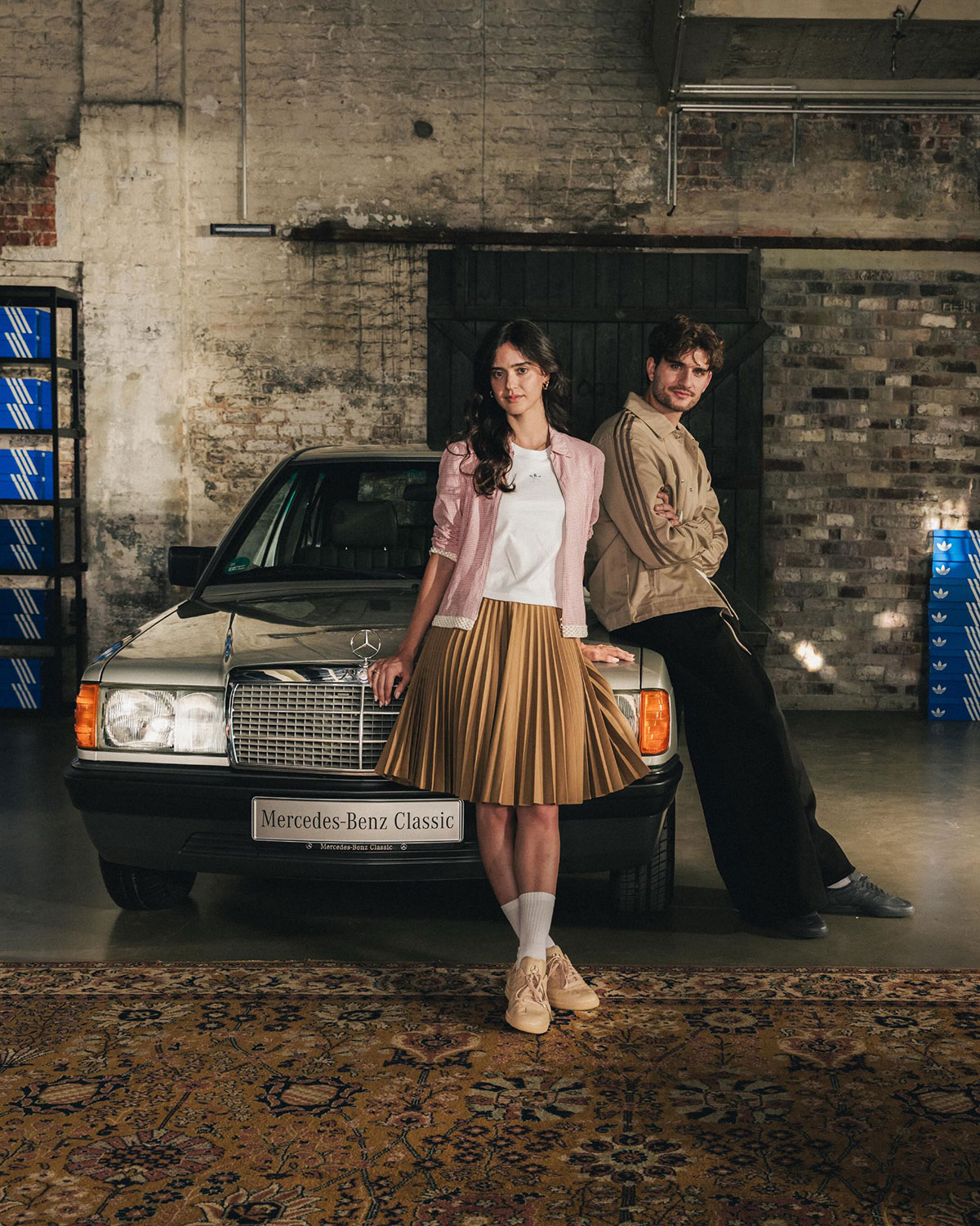 Mercedes-Benz x adidas Samba OG campagnebeeld