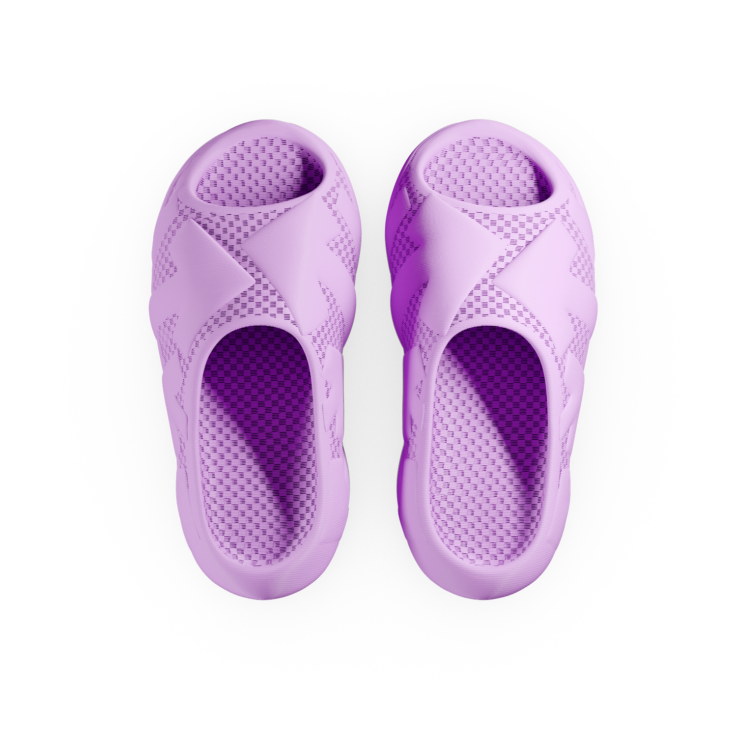 Bovenaanzicht van de Off-White x Zellerfeld Arrows Teaser slide in Lilac