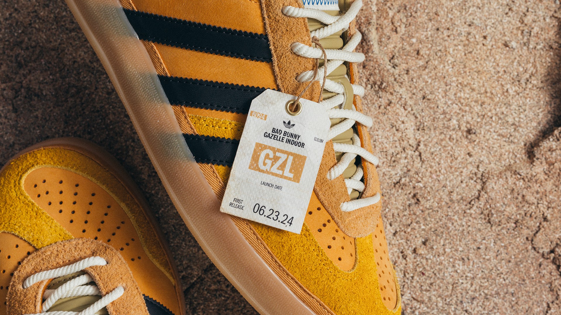 Bad Bunny x adidas Gazelle Indoor 'Solar Gold' Drops 17 October