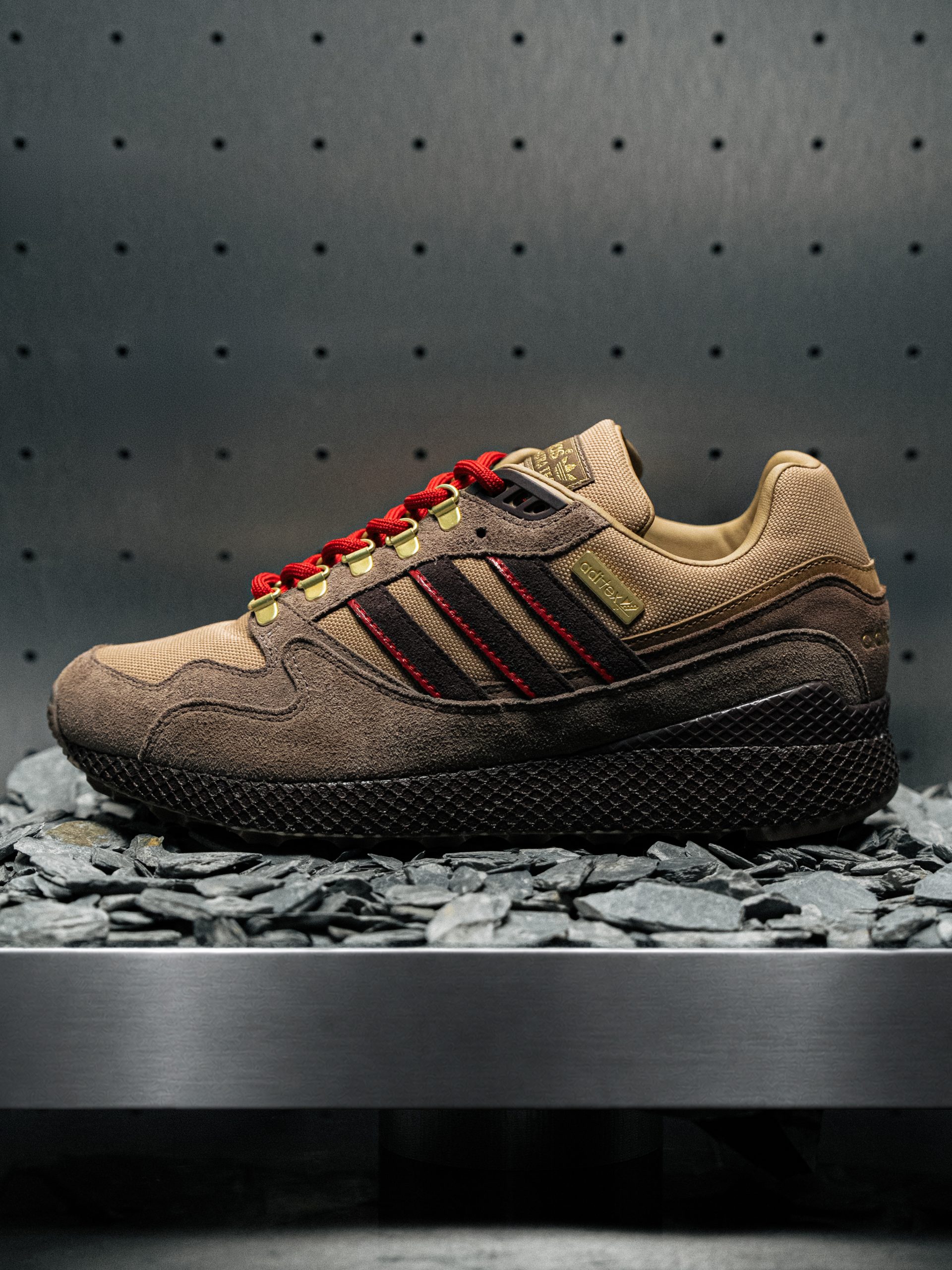 Brown adidas Oregon Ultra Tech Aditex side profile