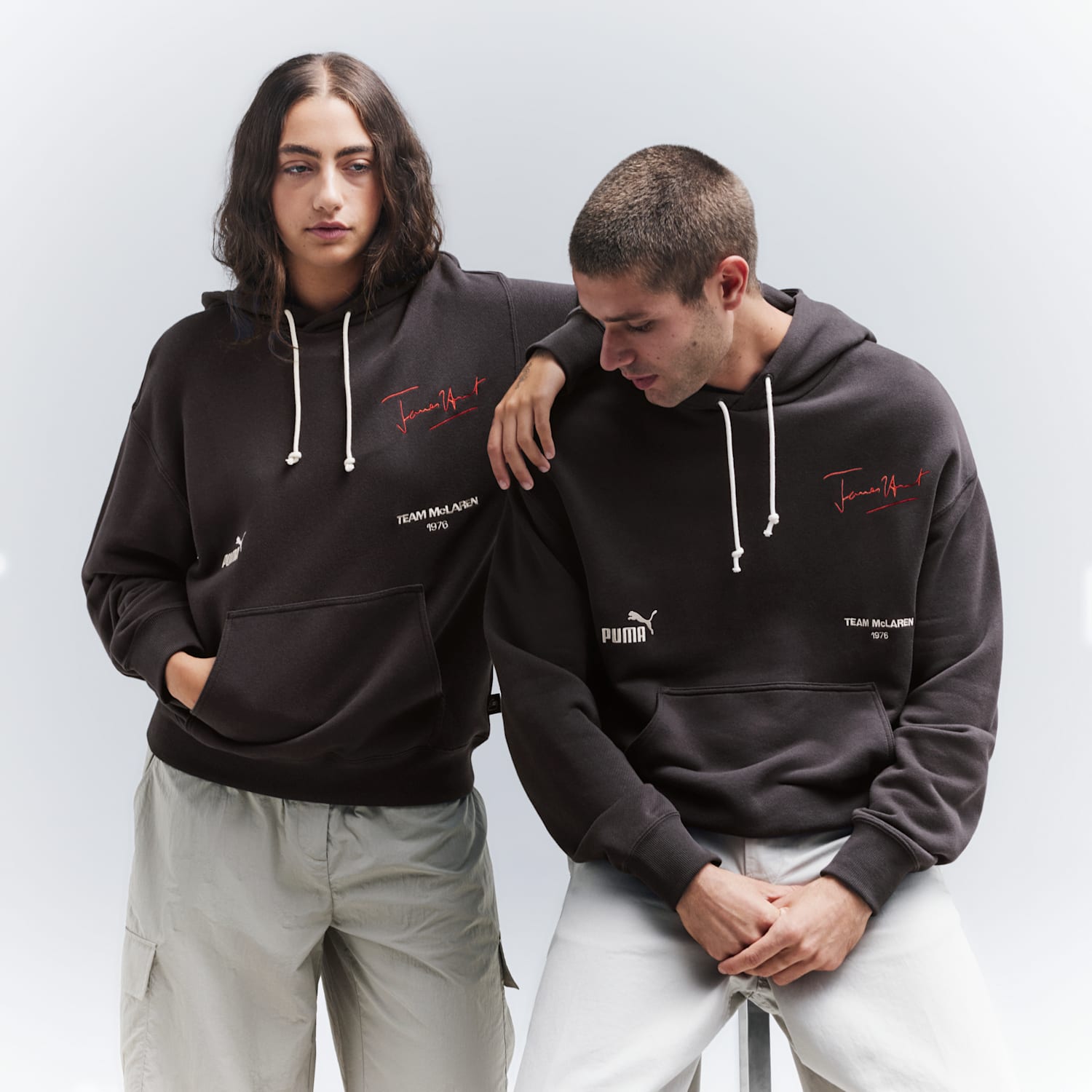 McLAREN RACING James Hunt Graphic Hoodie in Titan Black