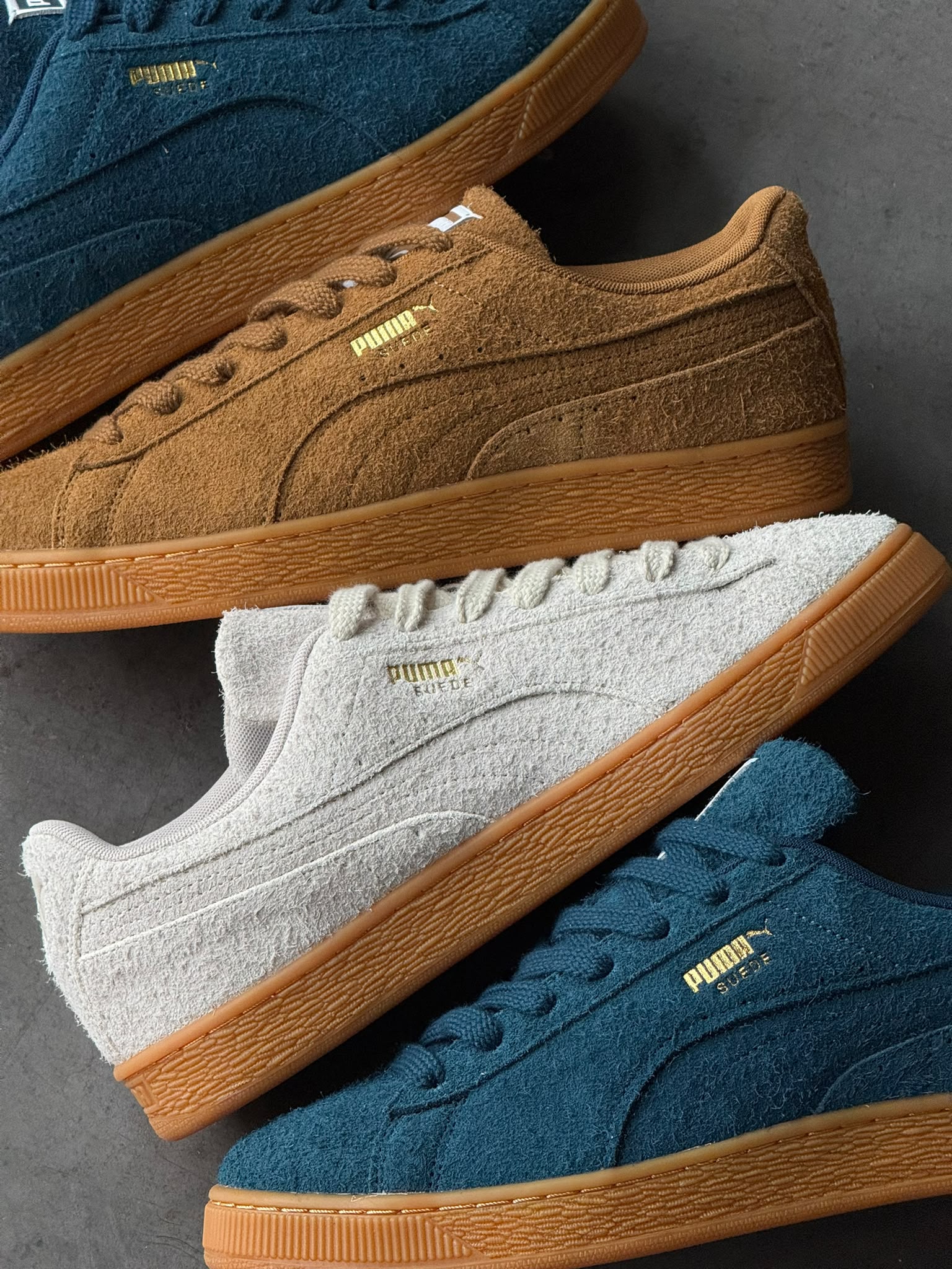 Close-up of the hairy suede on the PUMA Suede Forever