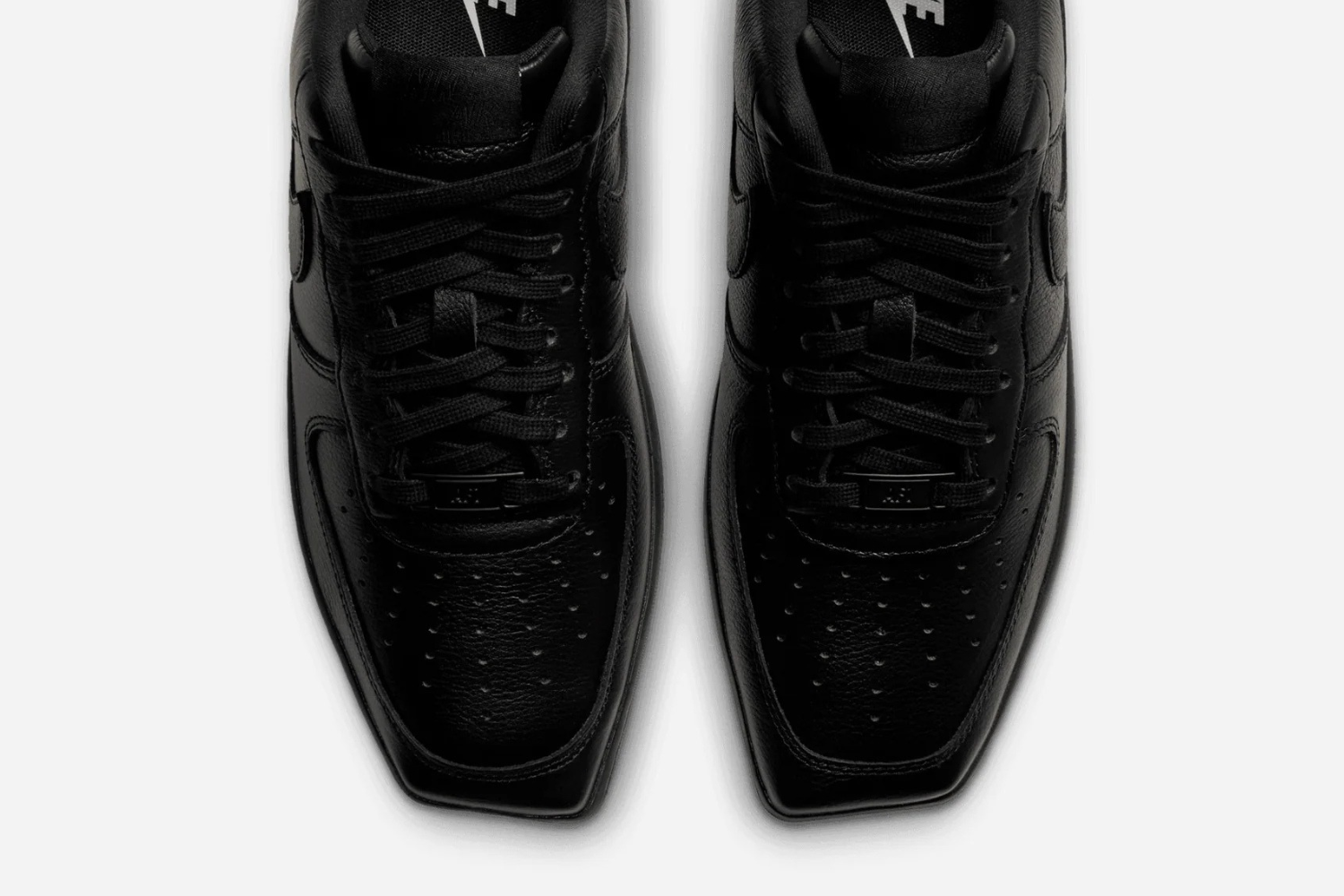 Nike Air Force 1 Square Toe Triple Black from above