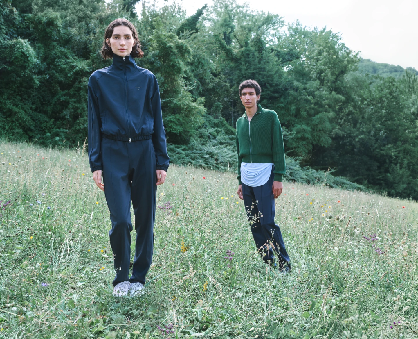 Meadow Walker and Barry Lawson in the PUMA x JIL SANDER T7 tracksuit