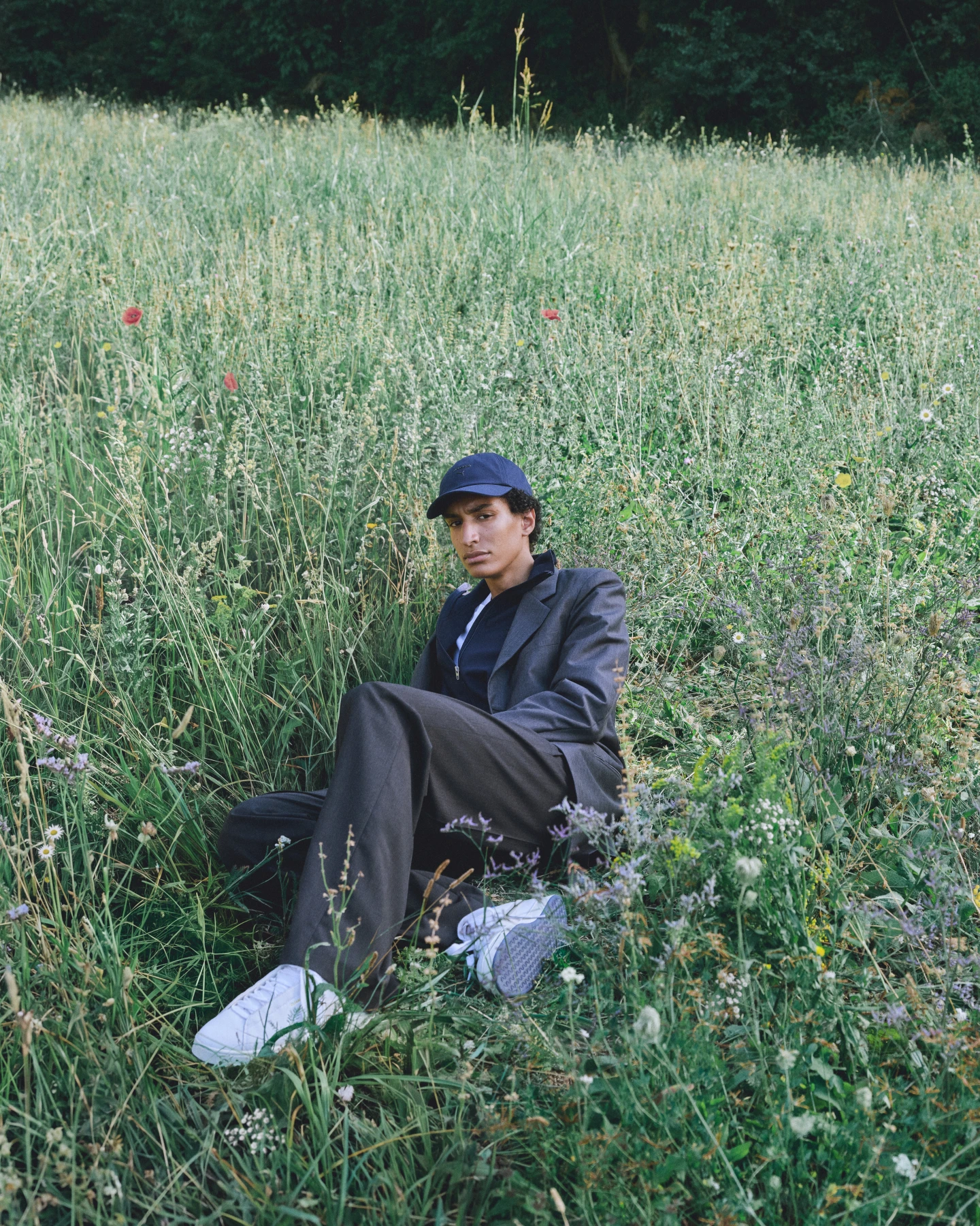 PUMA x JIL SANDER campaign look with baseball cap