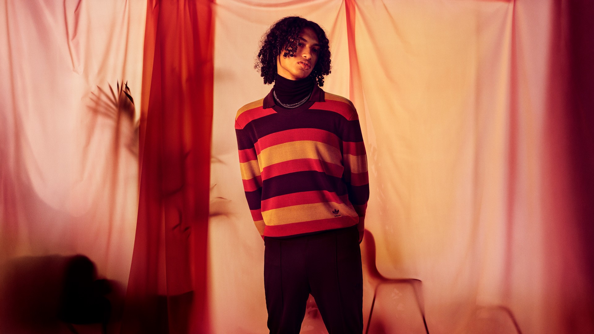 Wales Bonner x adidas FW26 campaign striped knit