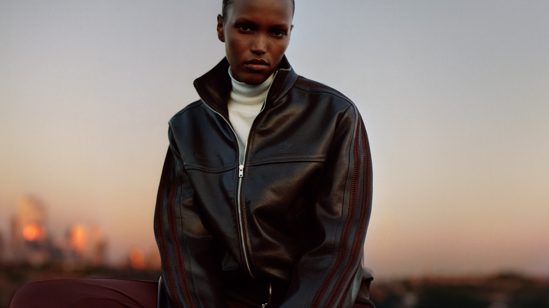 Wales Bonner x adidas FW26 leather blouson campaign