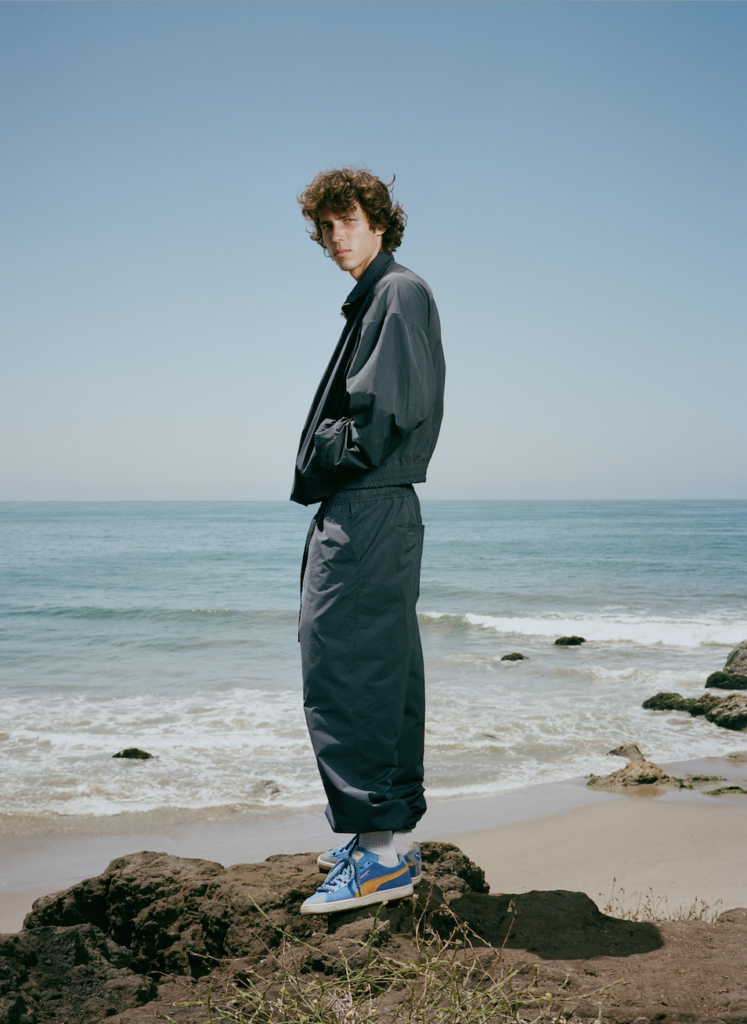 PUMA x Nahmias Suede Crochet campaign shot on the beach