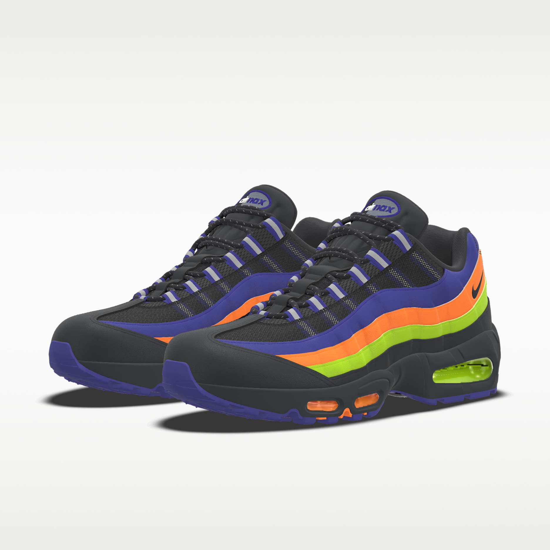 Nike Air Max 95 Big Bubble By You design in purple, orange and volt