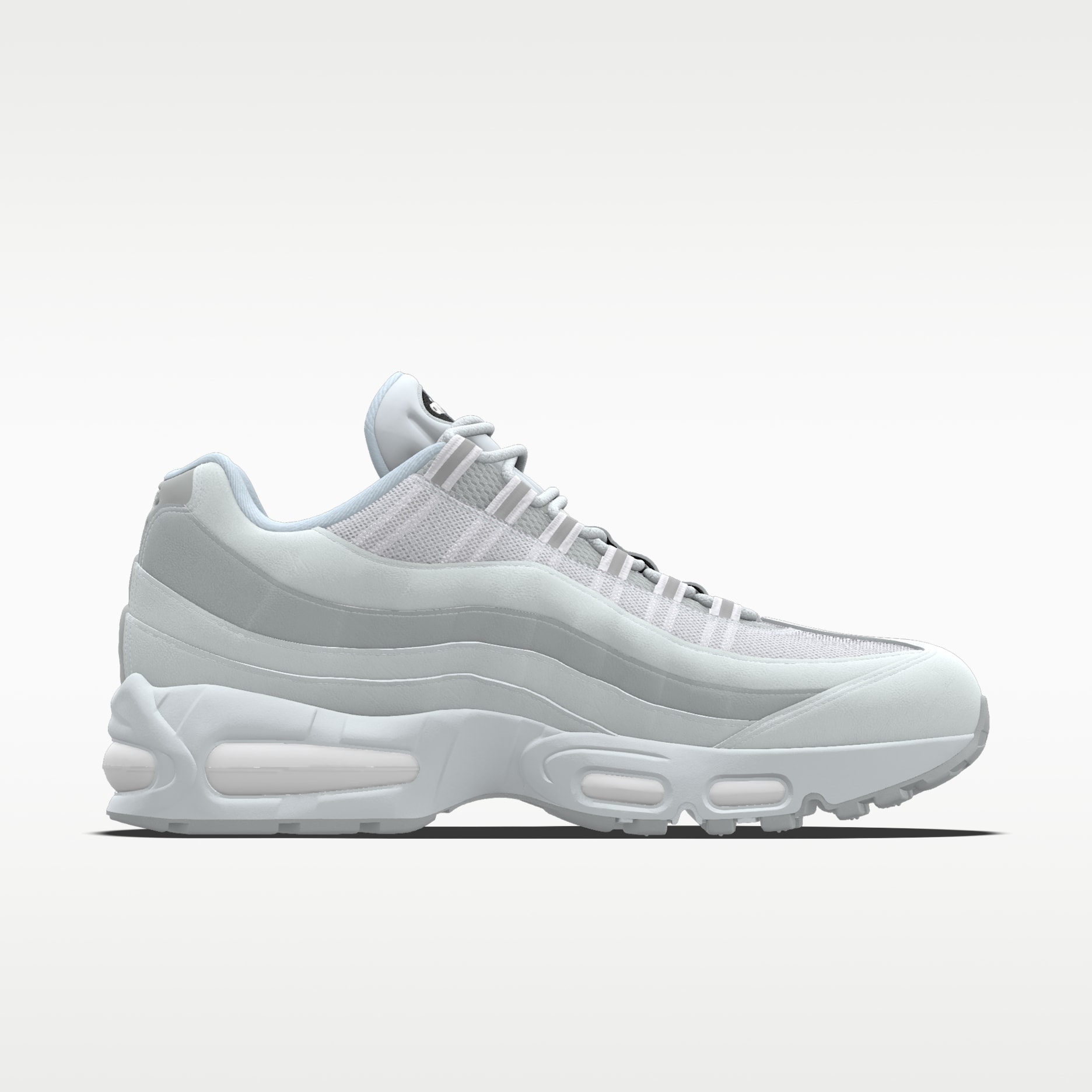 Nike Air Max 95 Big Bubble By You design in triple white