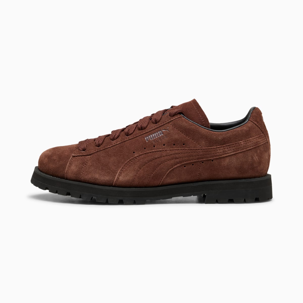 PUMA Suede Vibram in Chocotart with a black Vibram sole