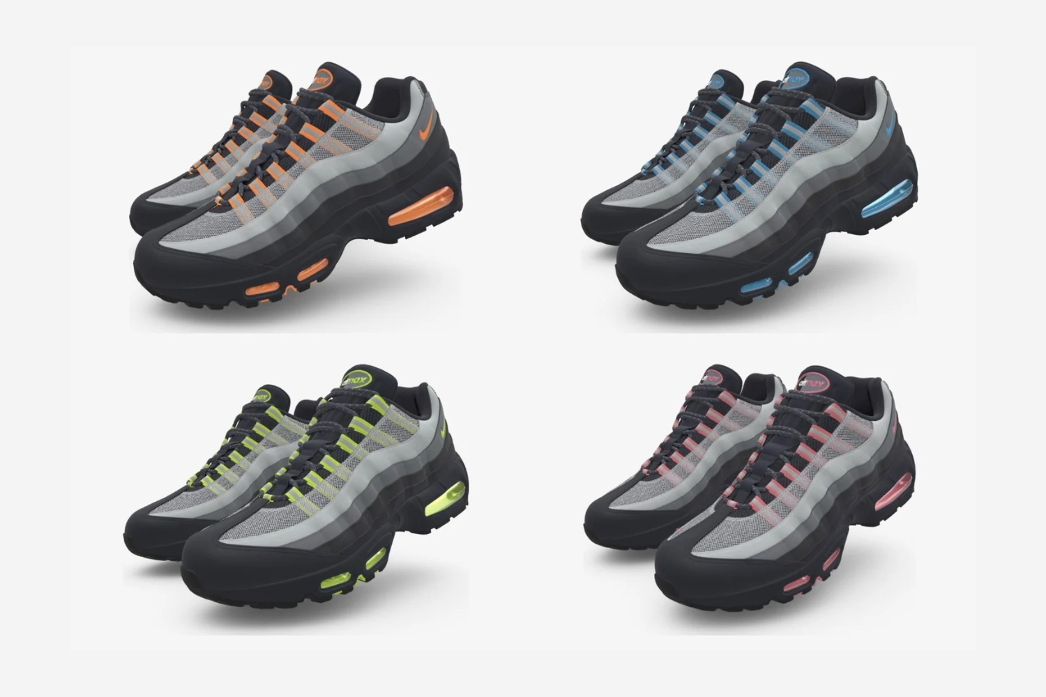 Nike Air Max 95 Big Bubble By You design in black and blue