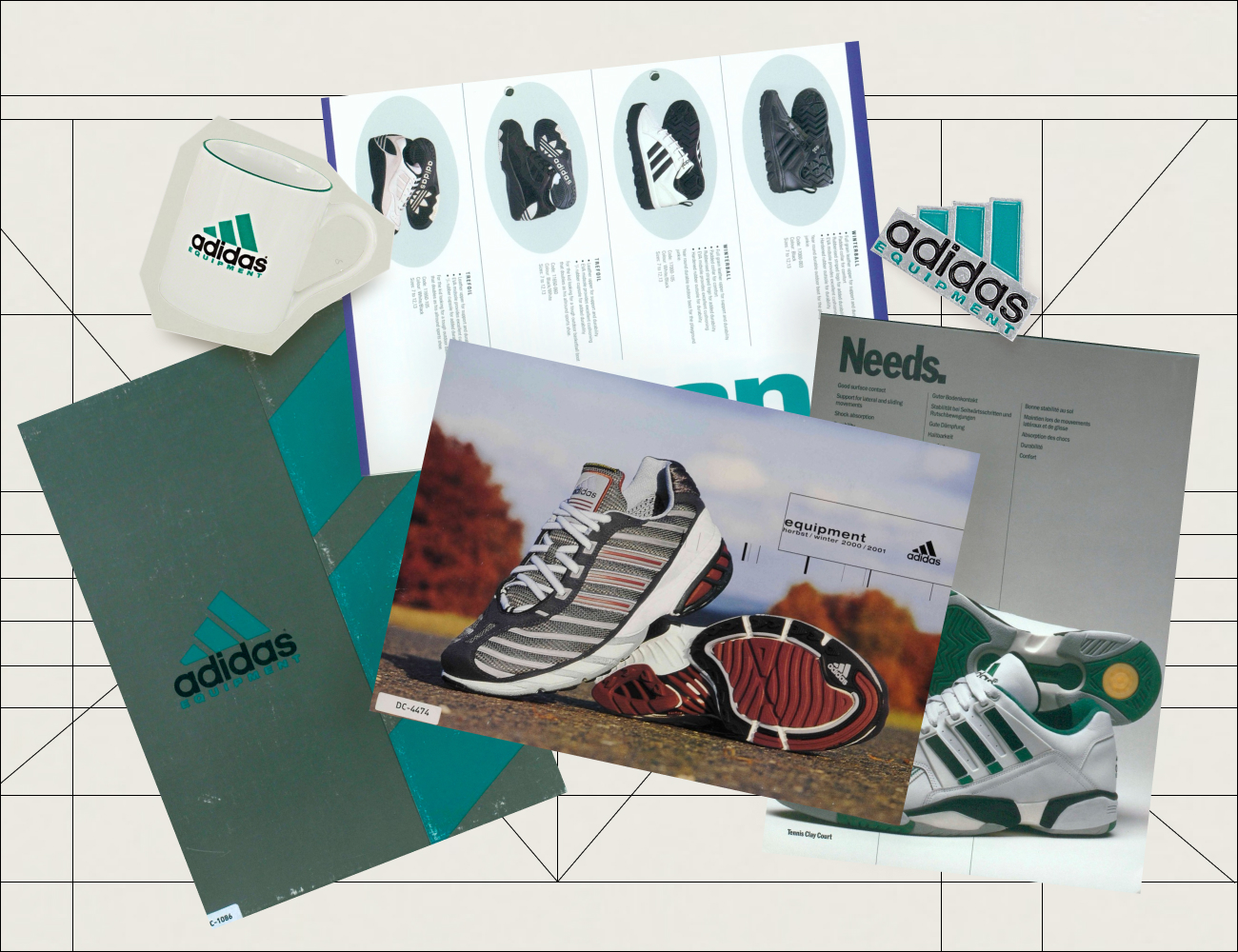 adidas Equipment from the nineties with the three bars logo