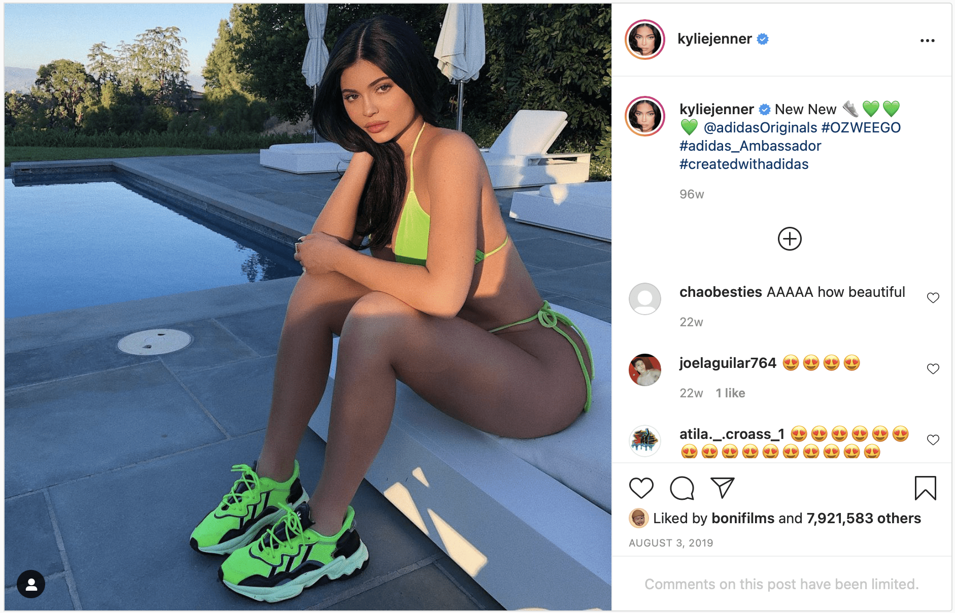 Celebrity wearing Ozweego adidas sneakers
