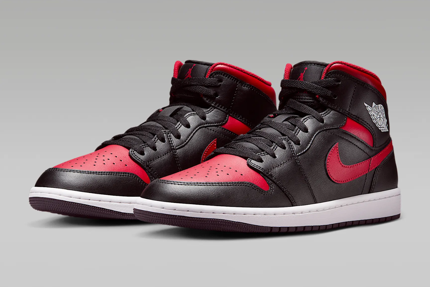 air jordan 1 mid black red and white