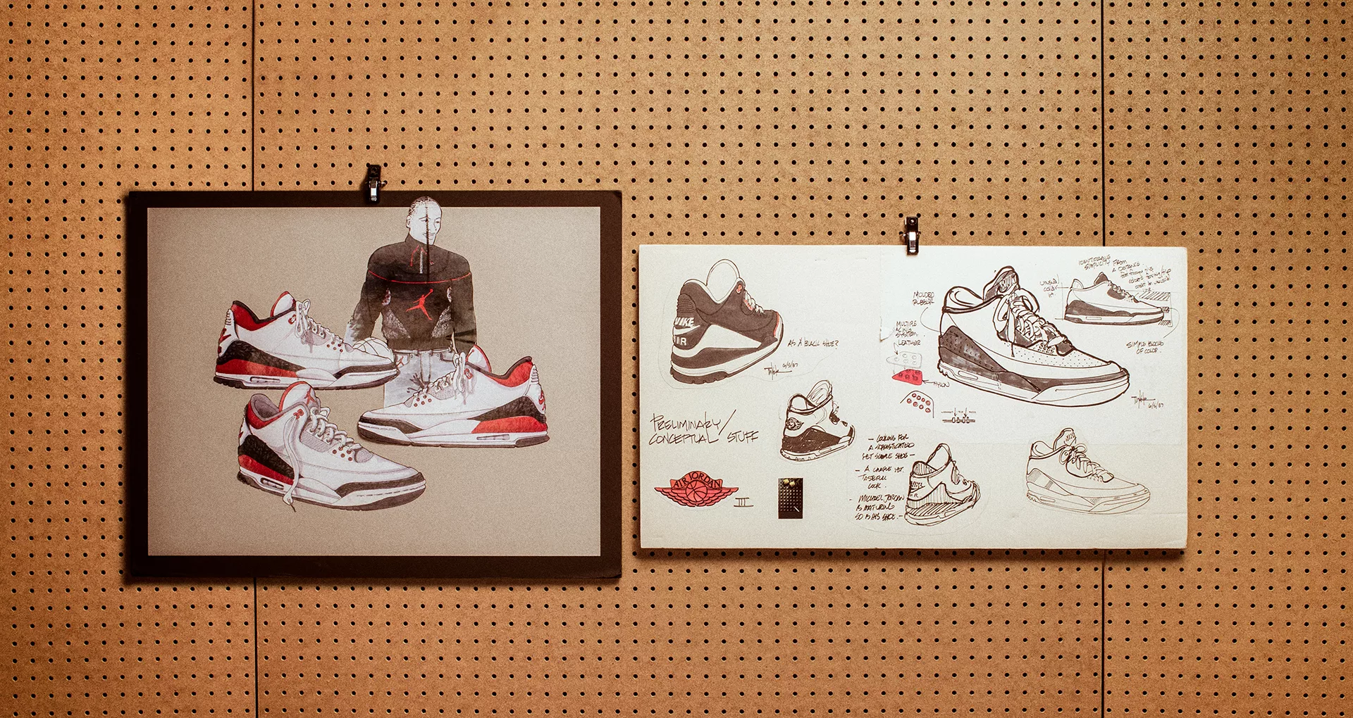 Original Jordan 3 sketches by Tinker Hatfield