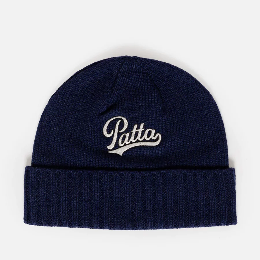 Patta Ribbed Knitted Beanie (Evening Blue)