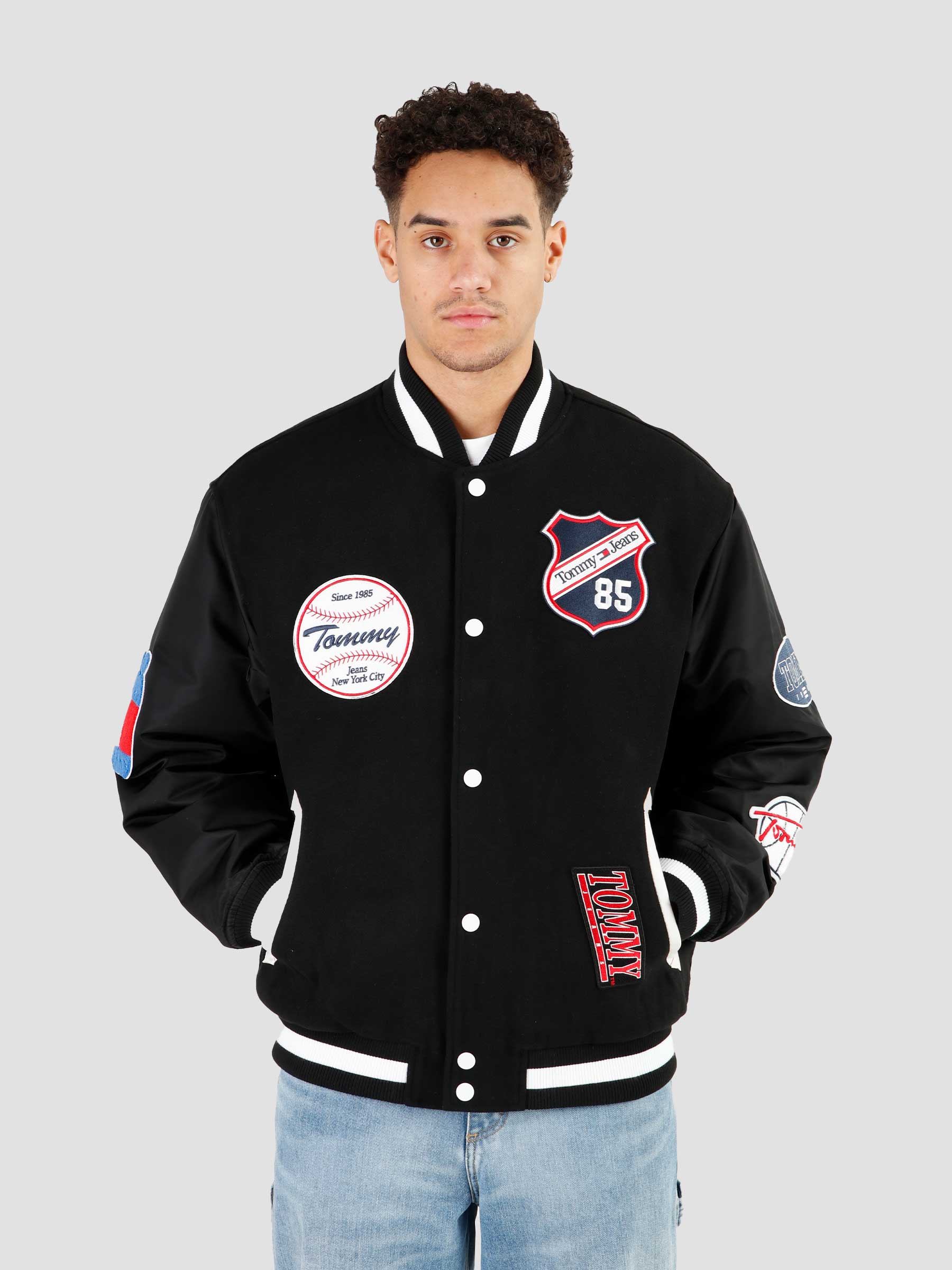 Tommy Jeans TJM Letterman Jacket Black