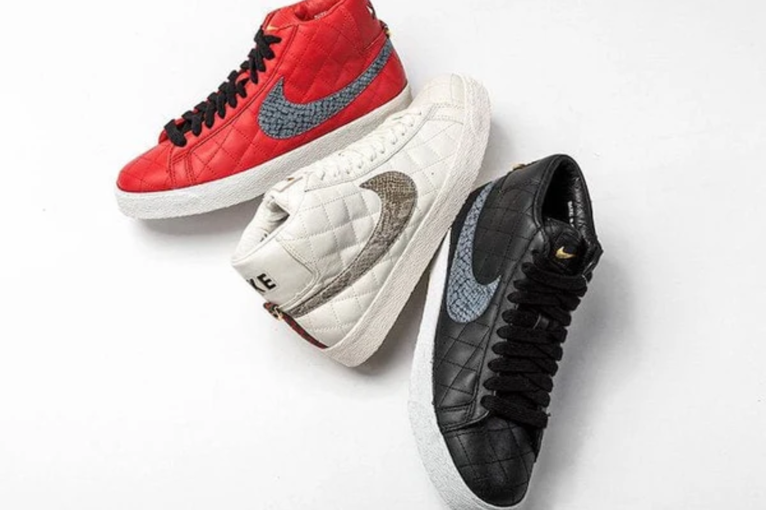 red white and black supreme nike blazer mid