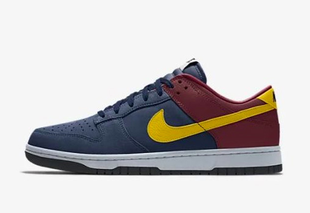 red blue and yellow nike by you nike dunk low