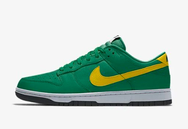 green and yellow nike by you nike dunk low