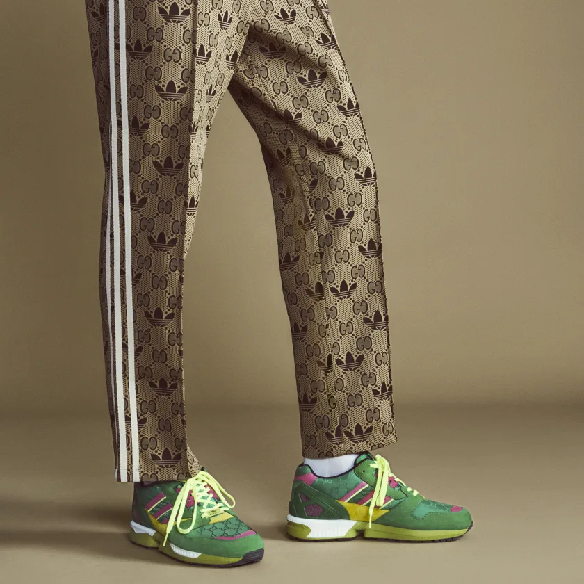 adidas x Gucci Gazelle ZX8000 'Green' on feet