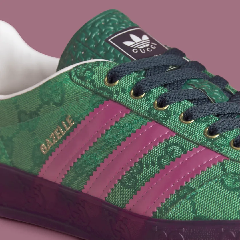 adidas x Gucci Gazelle 'Green' details