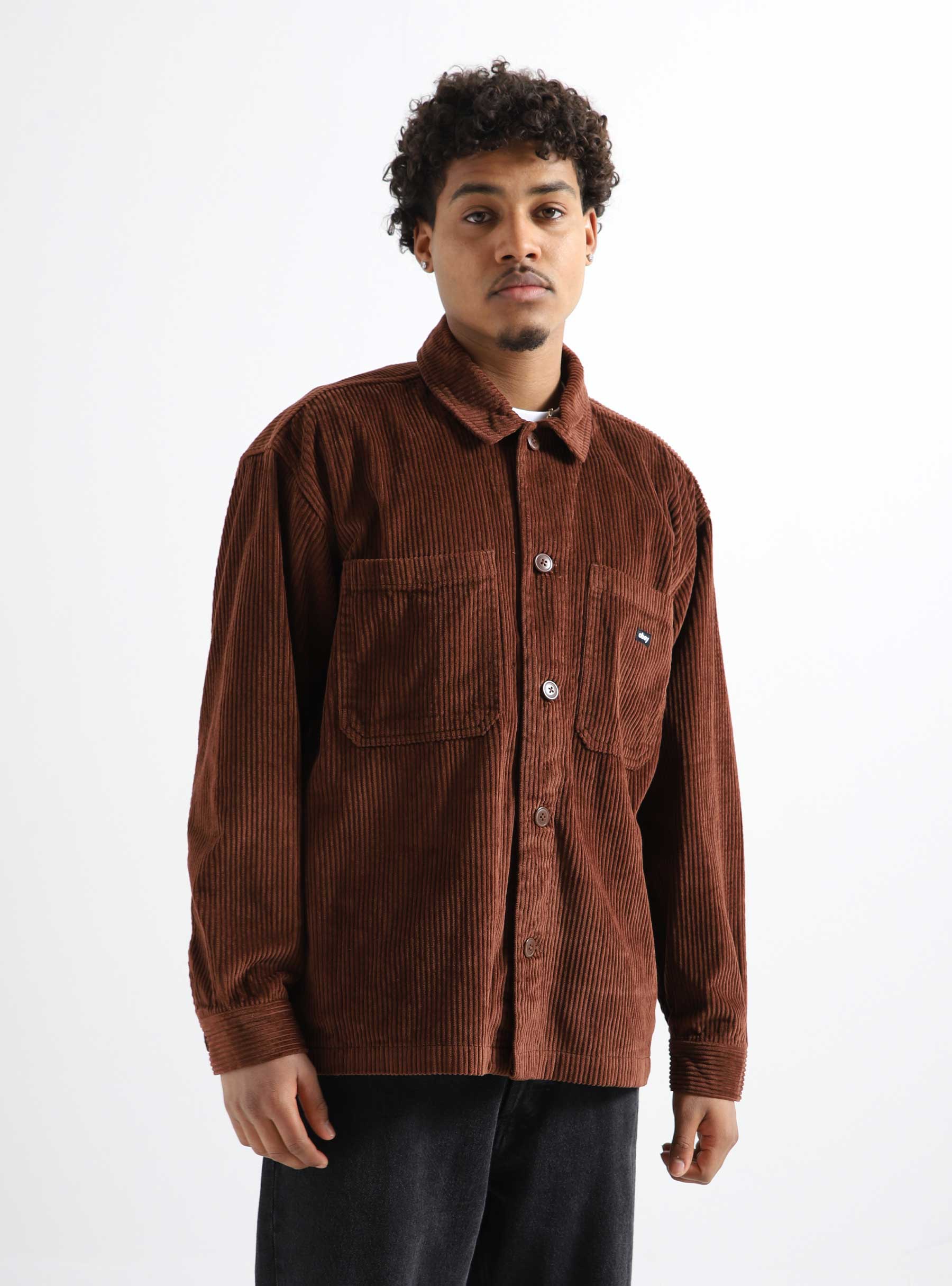 Obey Monte Cord Shirt Jacket Sepia