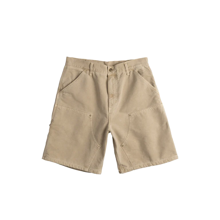 Carhartt WIP Double Knee Short Dusty Hamilton Brown Faded voorkant