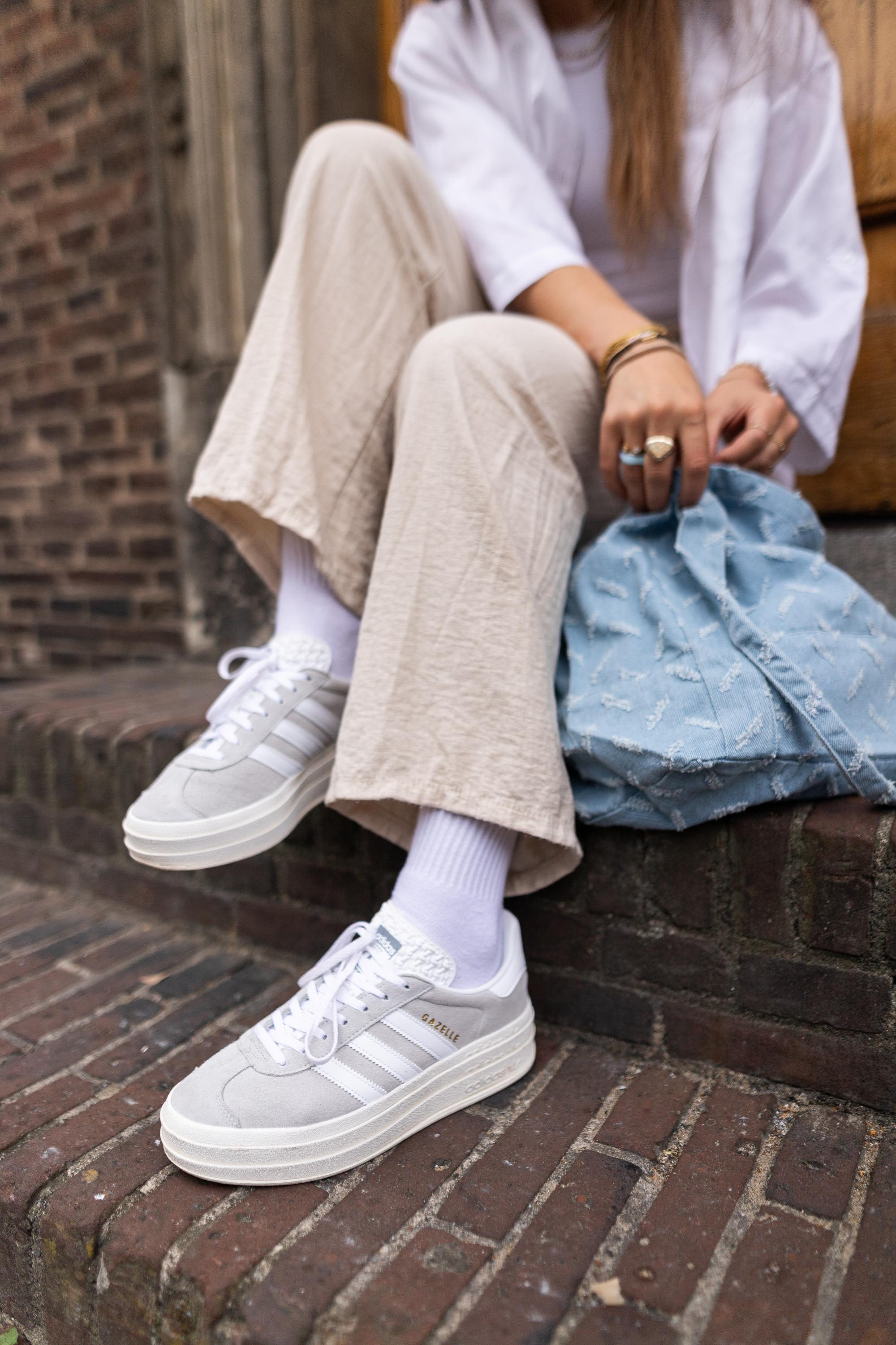 adidas gazelle outfit beige